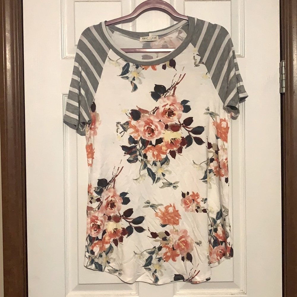 Floral stripped tunic